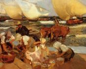 华金索罗利亚巴斯蒂达 - Beach at Valencia aka Afternoon Sun